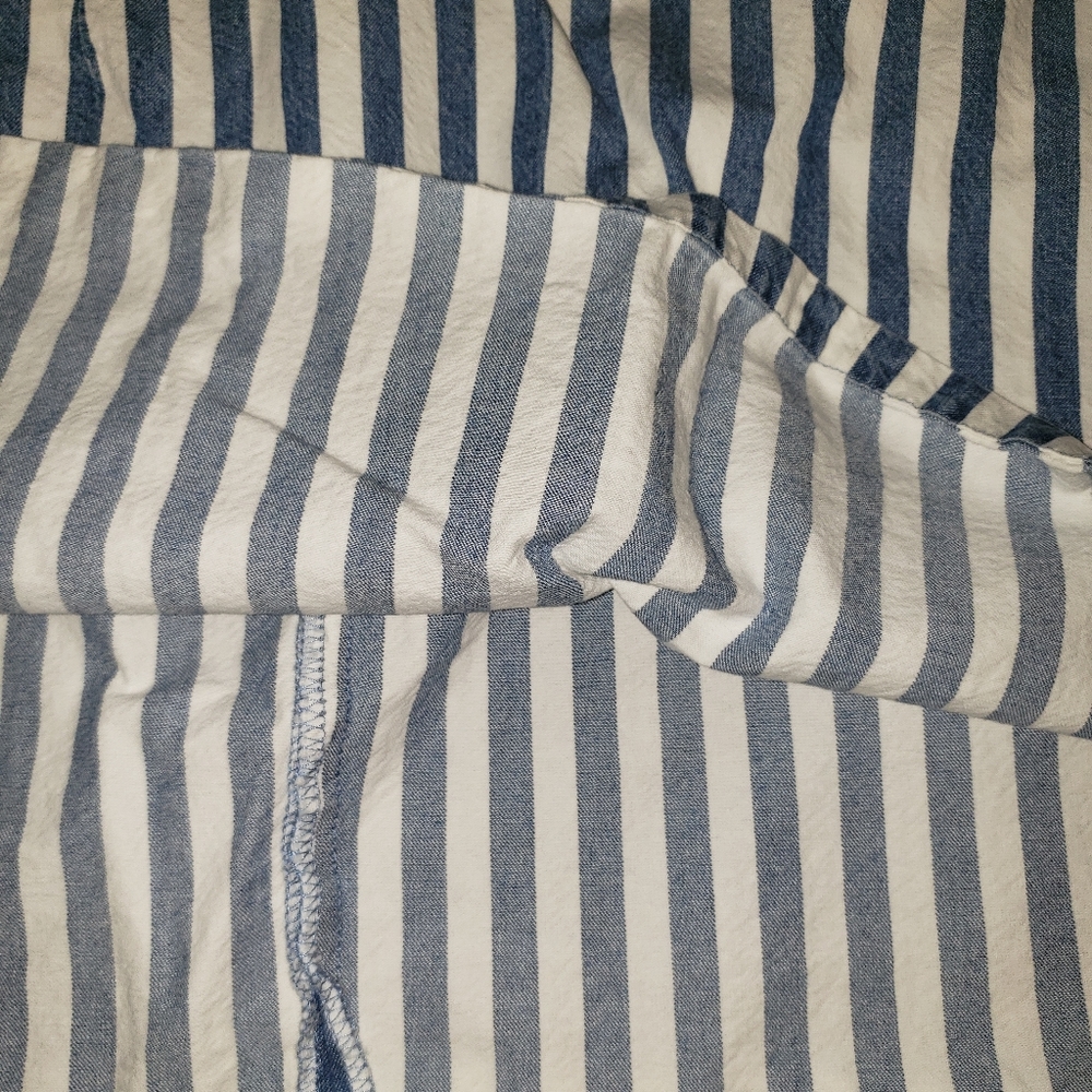 White & Chambray Stripe- •F21• | A-Line Mini Skirt - Picture 5 of 8